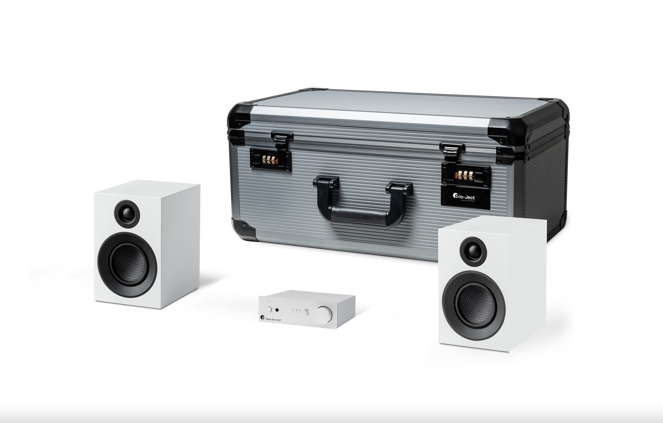 Pro-Ject Travel Set, sistema completo hifi, alta fidelidad costa rica, altavoces librero, bookshelf speakers, amplificador integrado, sistema sonido compacto