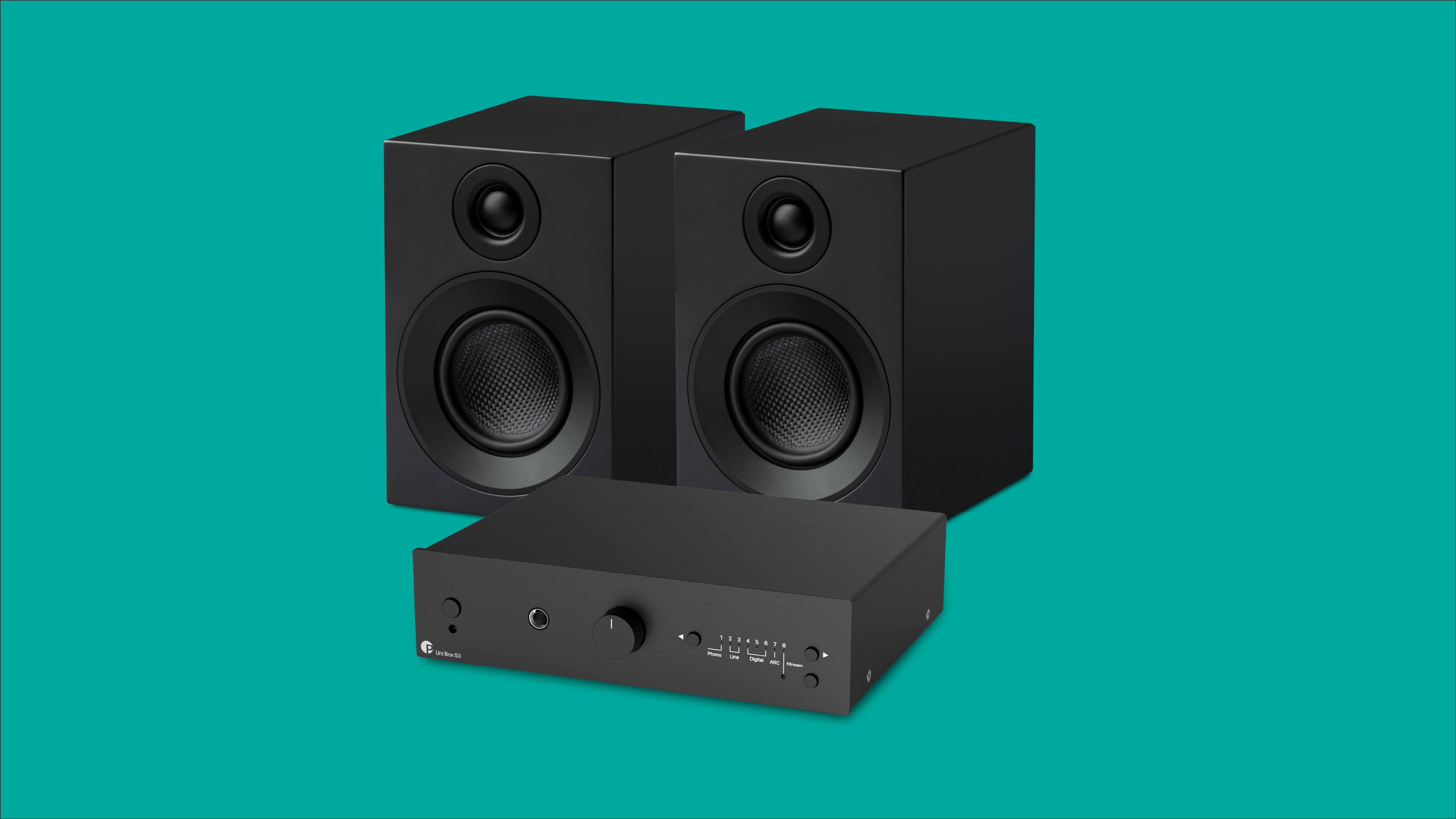 Conjunto 3 Altavoces & Amplificador Alta Fidelidad, sistema stereo completo hifi accesible costa rica